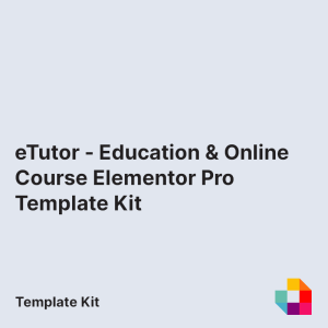 eTutor - Education & Online Course Elementor Pro Template Kit
