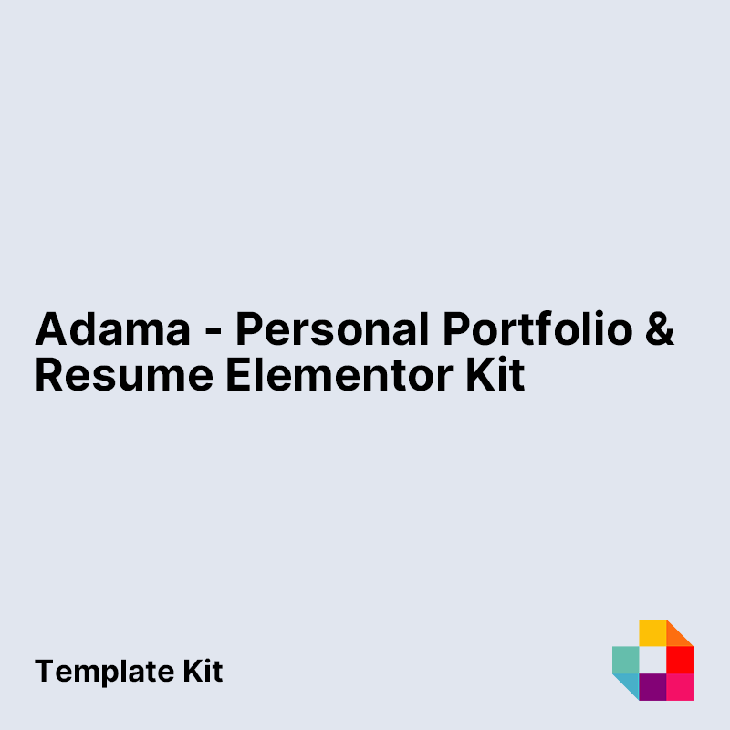 Adama - Personal Portfolio & Resume Elementor Template Kit