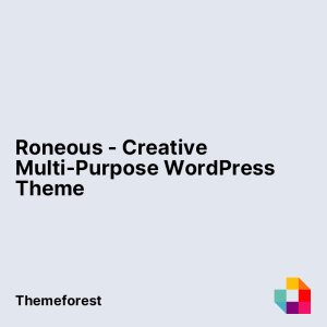 Roneous - Creative Multi-Purpose WordPress Theme