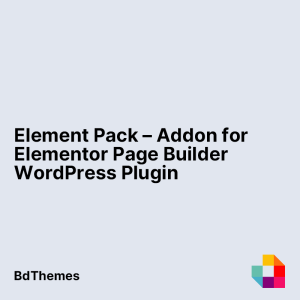 Element Pack – Addon for Elementor Page Builder WordPress Plugin
