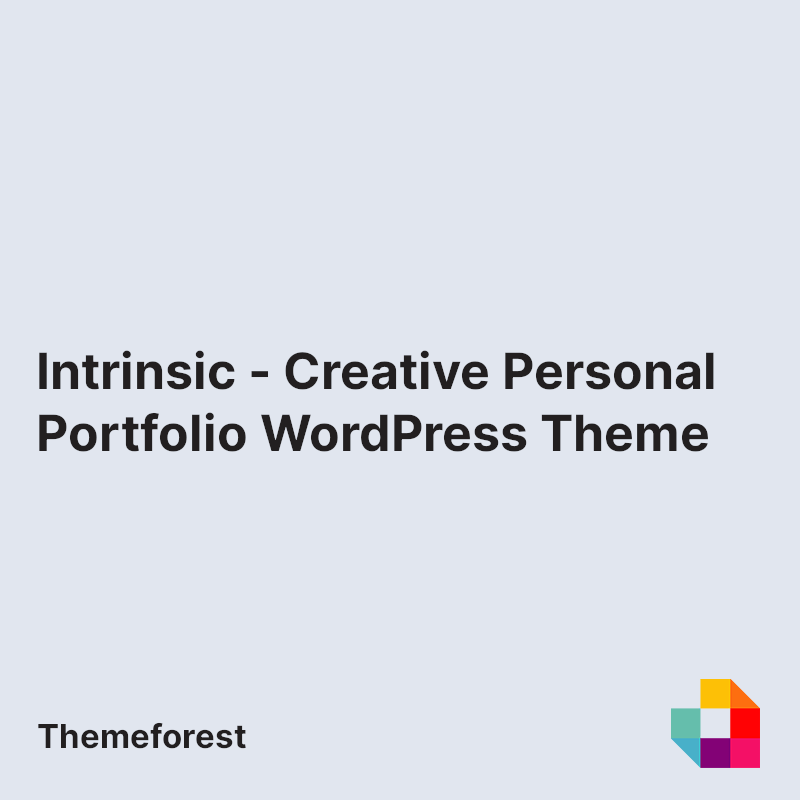 Intrinsic - Creative Personal Portfolio WordPress Theme