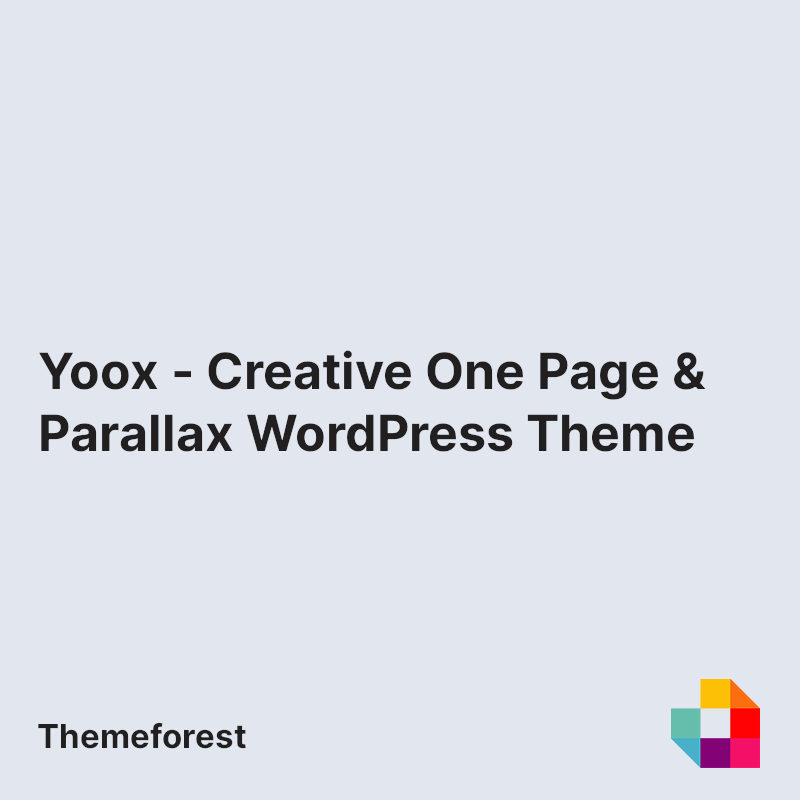 Yoox - Creative One Page & Parallax WordPress Theme