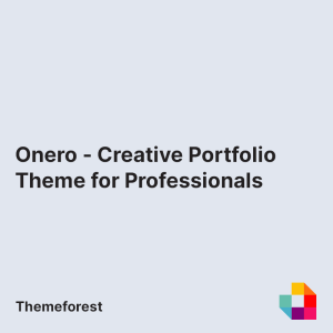 Onero - Creative Portfolio Theme for Professionals