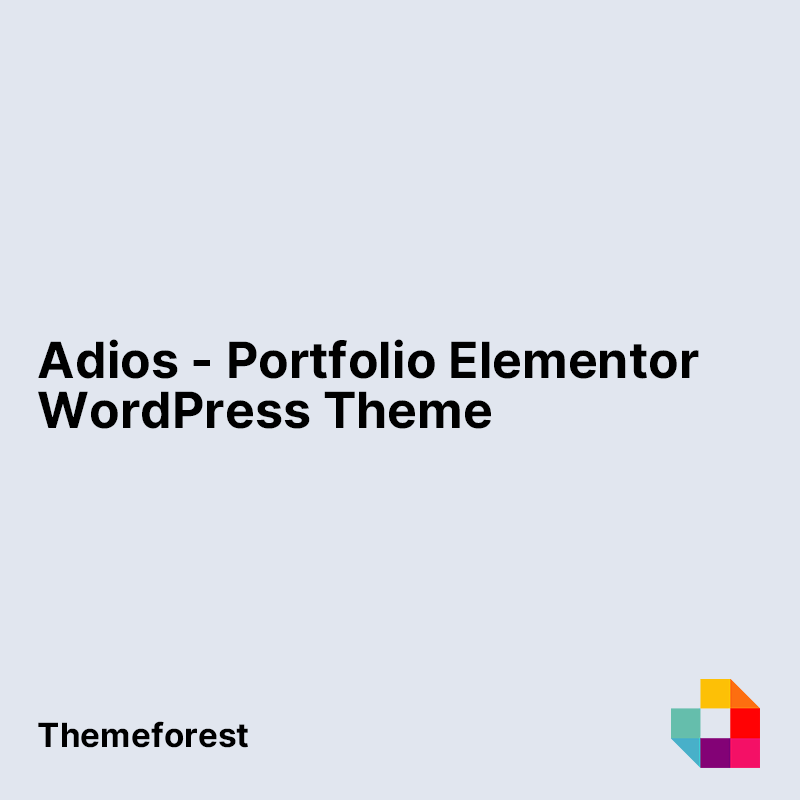Adios - Portfolio Elementor WordPress Theme