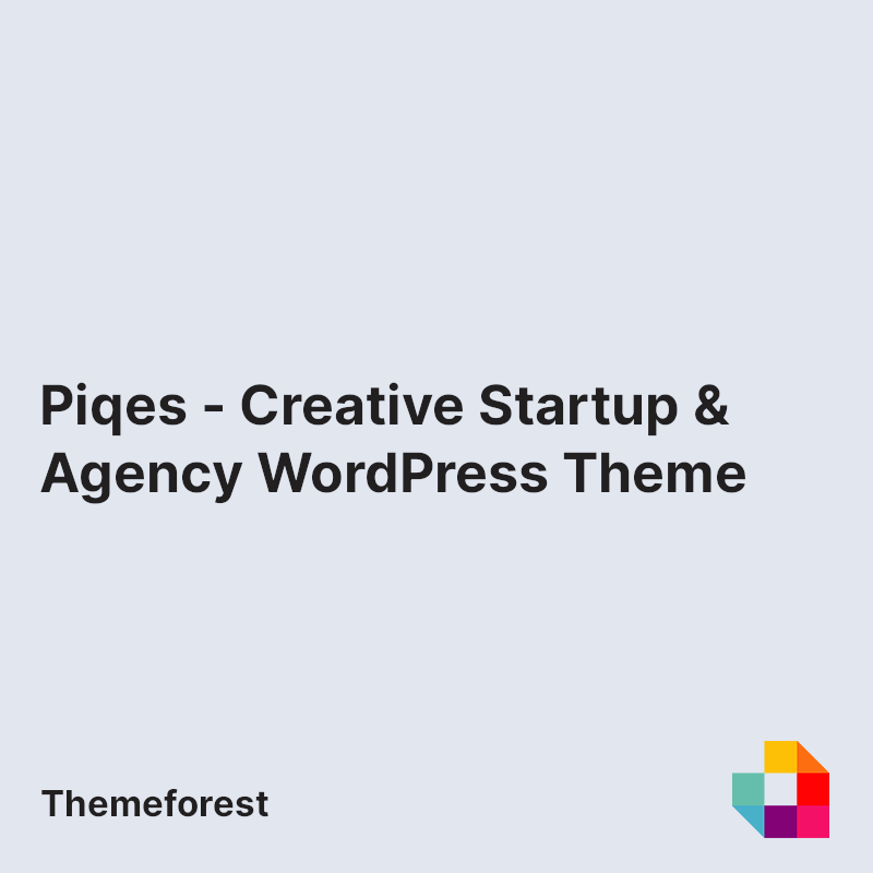 Piqes - Creative Startup & Agency WordPress Theme