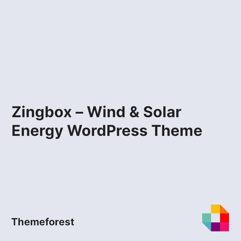 Zingbox – Wind & Solar Energy WordPress Theme