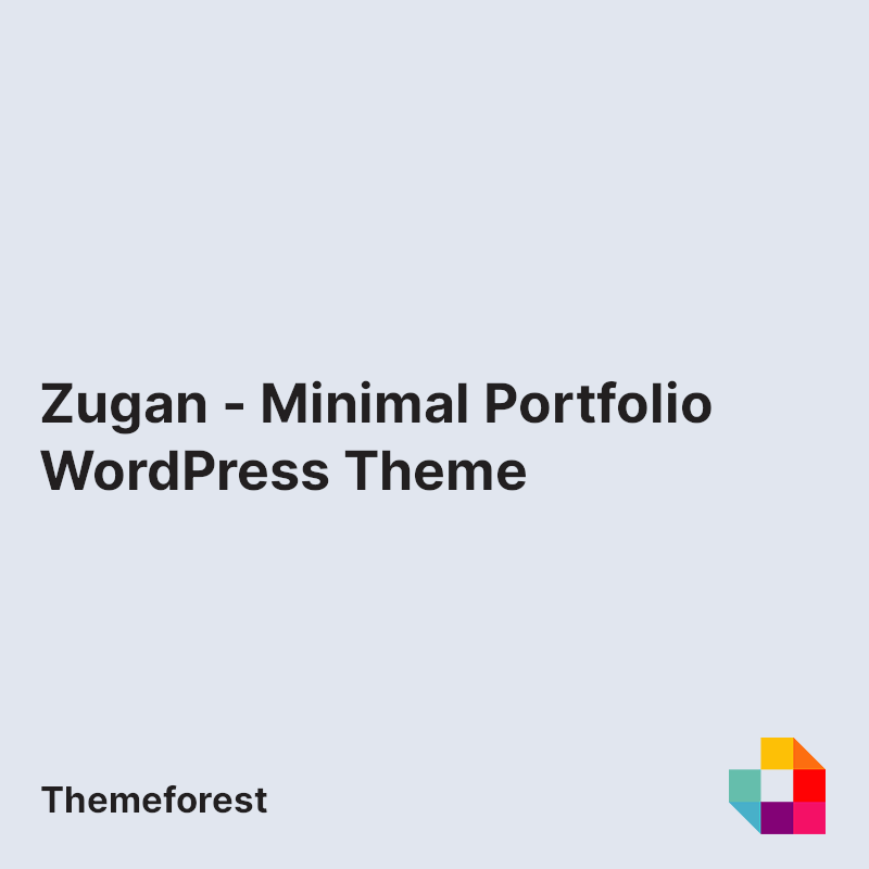 Zugan - Minimal Portfolio WordPress Theme
