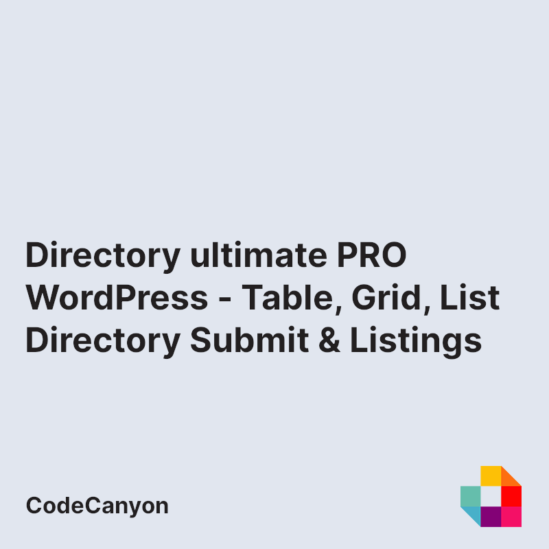 Directory ultimate PRO WordPress - Table, Grid, List Directory Submit and Listings