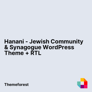 Hanani - Jewish Community & Synagogue WordPress Theme + RTL
