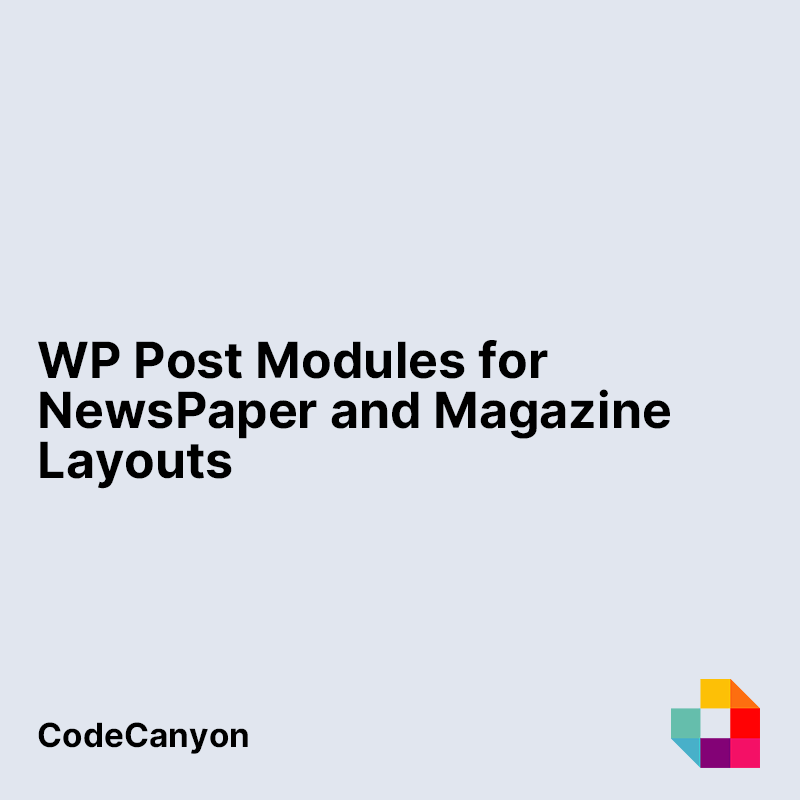WP Post Modules for NewsPaper and Magazine Layouts