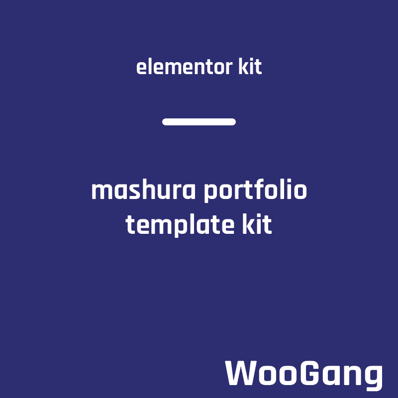 Mashura - Portfolio Elementor Template Kit