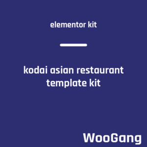 Kodai - Asian Restaurant Elementor Template Kit