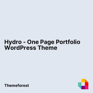 Hydro - One Page Portfolio WordPress Theme